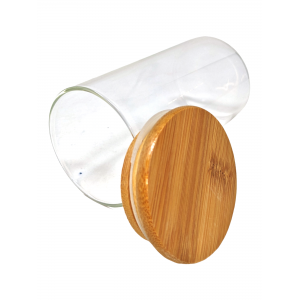 4" Glass Jar With Bamboo Lid [WJ1] [GWSTG0023]